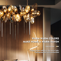 Design américain Grands lustres de luxe en cristal Creative Duplex Décoration Hôtel Lobby Escalier Lustre moderne en verre de Murano