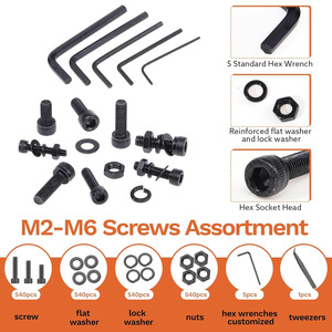 Hex Screw And Nut Set 2160pcs M2 M6 12.9 Grade Carbon Steel Assortment Kit For DIY Repair - Product Image 5