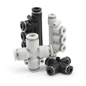 <b>Quick</b> Connect Pneumatic Hose Coupling PE/PV/PU/PK8-02 Plastic <b>Connector</b> PZA 4mm 6mm 8mm 10mm 12mm 14mm 16mm for Pneumatic - Product Image 1