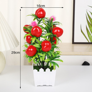 Yiwu Datuo Floristería, Bonsái de Frutas Artificiales, Maceta Cuadrada Pequeña, Fruta de la Fortuna Realista, Adorno Decorativo - Product Image 2