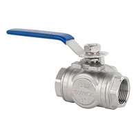Vanne à boisseau sphérique 3 voies YABOOSS 304SS 3/4 pouce, type T, manuelle, filetage femelle, en acier inoxydable, pour eau, expédition directe usine