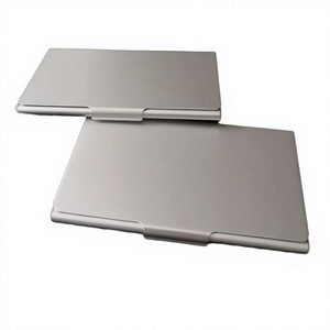 Promotional Black Aluminum <b>Metal</b> Business <b>Card</b> <b>Holder</b> for Desk Use 10x10cm - Product Image 1