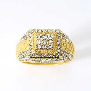 Anello in Metallo con Strass alla Moda <span class=keywords><strong>2023</strong></span>, Gioiello da Mano Stile Hip Hop con Diamanti per Uomo - Product Image 1