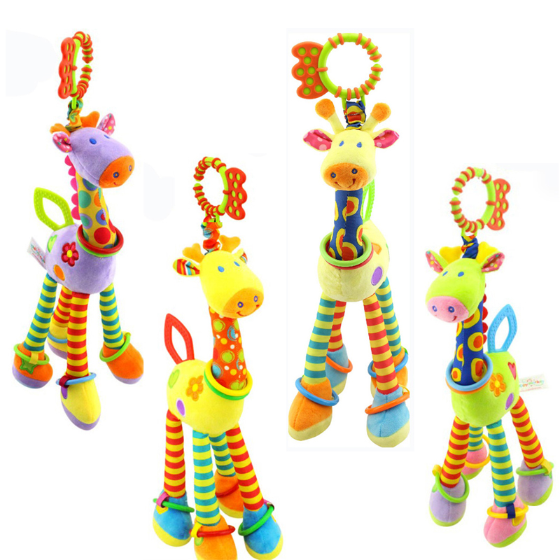 Плюшевая детская кроватка H028A, подвесная игрушка-погремушка, жираф