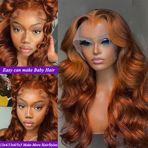 Peluca de cabello humano crudo marrón jengibre 13x4 pelucas delanteras de encaje de cabello humano para mujeres negras cabello virgen vendedor de peluca frontal de encaje al por mayor - Product Image 2