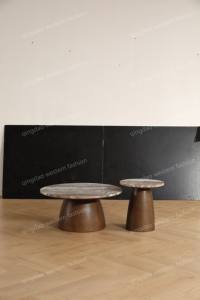 Tavolino Rotondo in Moderno Stile Nordico con <span class=keywords><strong>Marmo</strong></span> Fantasy Brown, Set di Mobili per Sala da Pranzo e Soggiorno per Hotel e Ville - Product Image 3