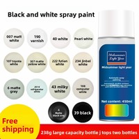Peinture automobile en aérosol à base de solvant, finition métallisée, noir, blanc, peinture de retouche, imperméable, antirouille, 450 ml, grand format