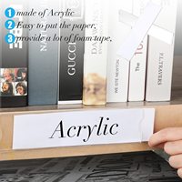 Support de plaque signalétique en acrylique Cadre de panneau en plastique acrylique transparent avec ruban adhésif Plaques nominatives murales horizontales