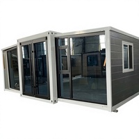 Maisons portables de haute qualité, 2 chambres, maison conteneur pliable multifonctionnelle, garantie 5 ans, style mid-century modern, supermarché
