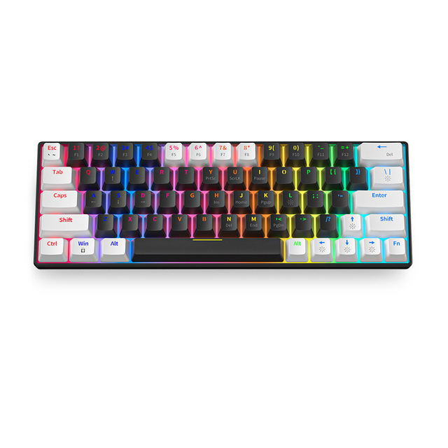 60% Mechanical Keyboard 63 Keys Hot Swappable Wired RGB Backlit Gaming Keyboard Anti-Ghosting