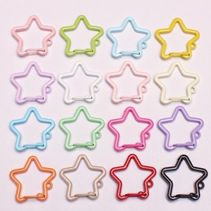 Off-trắng vòng chìa khóa Christian Keyring <span class=keywords><strong>30mm</strong></span> hình dạng ngôi sao kim loại tôm hùm <span class=keywords><strong>Claw</strong></span> móc xoay móc đồ trang sức móc - Product Image 2