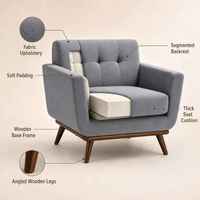 Kingfun Ensemble Canapé Deux Places 65 pouces avec Ottoman et Table Basse, Style Moderne avec Rangement, Capitonnage Boutonné, Pieds en Bois, pour Salon