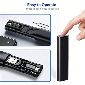 Adaptador Portátil Todo en Uno PD60W 3A de Carga Rápida 6 en 1 Tipo C <span class=keywords><strong>Micro</strong></span> USB OTG con Ranuras para Tarjetas SIM y SD, Herramienta de Extracción y Estuche para Regalo - Product Image 2