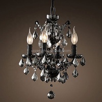 Lustre Vintage en Cristal, éclairage de décoration de maison, Rococo, fumée de fer, lustre rond en Cristal, lustre Antique de 28 pouces CZ2519B/12