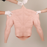 Kostum Silikon Elastis Tinggi dengan Sentuhan Otot Realistis, Kostum Pertunjukan, Pakaian Role Play Pria, Pakaian Pembentuk Tubuh Pria