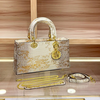 Sac fourre-tout en cuir véritable à motif crocodile, luxueux et subtillement élégant, fermeture magnétique, sac à bandoulière pour femme