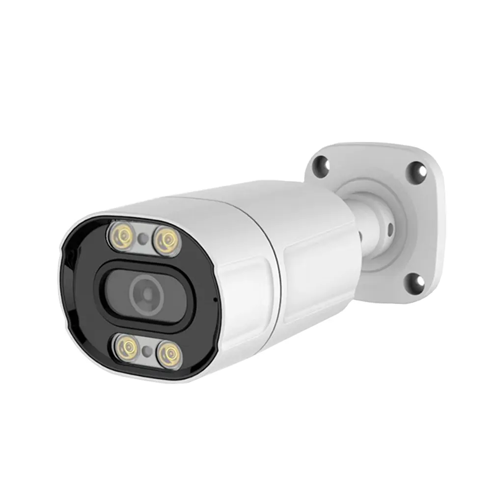 Qeari-cámara bala impermeable IP66 para exteriores, binocular con visión nocturna, luz blanca cálida, trasera de 5MP, ahd