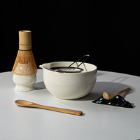 Nouveau style Bol à matcha rayé en céramique Accessoires de cérémonie du thé Fouet à thé japonais 100 pièces Approvisionnement spécial transfrontalier