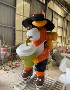 Sculpture de mascotte Panda OEM en FRP pour restaurant, statue commerciale pour devanture de <span class=keywords><strong>magasin</strong></span>, décoration de <span class=keywords><strong>magasin</strong></span> commercial, parc d'attractions - Product Image 5