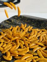 Kerupuk Beras Pedas Bentuk Bulan Sabit Hanwei, Camilan Beras Mengembang Jepang dengan Rumput Laut Wasabi dalam Kemasan, Bersertifikat OU Kosher