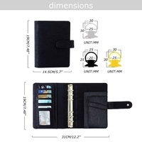 Dompet Uang A6 Yihe Terlaris 21 Warna Kulit Saffinano Epi dengan Cincin Emas, Binder Anggaran, Buku Catatan Perencana Keuangan Loose-Leaf