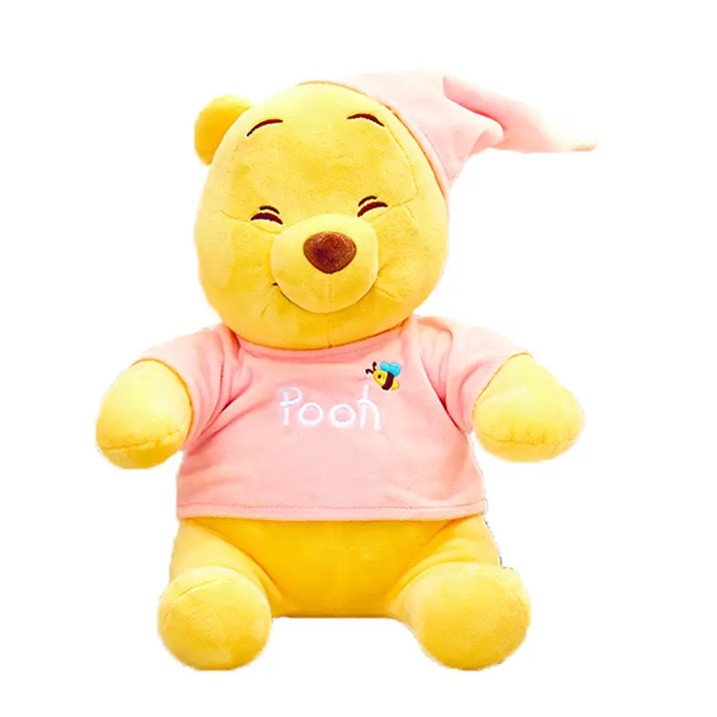 Hochwertige gelbe Teddybärstufe Tierspielzeug Kawaii Pflegebär Winnie und Pfund Valentinstagsgeschenk Graduierung Beruhigungspuppe