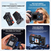 Cage métallique pour DJI Action 5 Pro/4/3, boîtier de protection complet à dégagement rapide avec extension griffe porte-accessoire, accessoires pour caméra