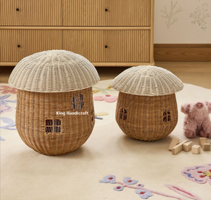 Panier de rangement en rotin naturel fait main, durable et très vendu, idéal pour la sécurité des garçons et des filles, pour la décoration de chambre. - Product Image 3