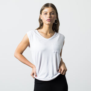 Camisetas sin mangas de Fitness y entrenamiento, Color blanco puro, diseño Simple, a la venta - Product Image 4