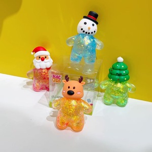 Jouets à presser de Noël en forme de Père Noël et Bonhomme de neige, poupées scintillantes en plastique souple, livraison directe disponible, jouets anti-stress, cadeaux - Product Image 1