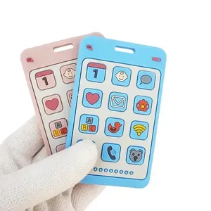 Noël sans BPA Silicone souple bricolage enfants jouet d'allaitement en forme de téléphone sucette dentition cadeau <span class=keywords><strong>pour</strong></span> <span class=keywords><strong>les</strong></span> nouveau-nés - Product Image 1