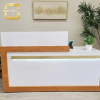 2 Personnes Rectangle Réception de Salon Pédicure Simple Moderne Bureau de Réception d'Entreprise pour Coin Bureau de Réception Synthétique Paquet