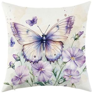 Funda de almohada Dreamy Butterfly cuadrada de 18x18 pulgadas, funda de cojín transpirable de estilo bohemio para sala de estar, sofá, decoración de asiento de coche - Product Image 5