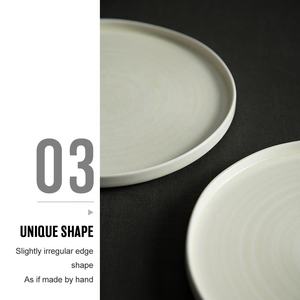 Assiettes de service en porcelaine blanche, forme irrégulière, service de vaisselle, en céramique pour fête de mariage et re, 12 pièces - Product Image 5
