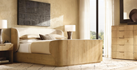 Lit Double King Size en Tissu Capitonnage de Haute Qualité, Cadre de Lit en Bois Rembourré pour Chambre à Coucher