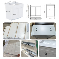Armoire de cuisine moderne en bois avec portes doubles, construction en contreplaqué résistant à l'humidité, rangement modulaire, OEM