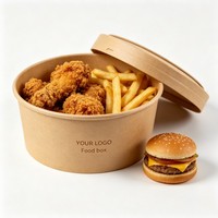 Boîte alimentaire en papier kraft de haute qualité en gros, boîte bento jetable pour plats à emporter, emballage personnalisé pour snacks et restauration rapide avec encre à base de soja