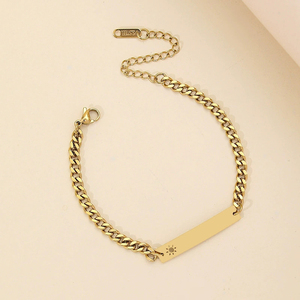 Bracelet personnalisé avec nom, de bonne qualité, étoile, couronne, mignon, en acier inoxydable, chaîne de bracelet - Product Image 4