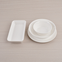 Assiettes rectangulaires en porcelaine rouge écologiques de 10,5 pouces, prêtes à être expédiées en gros, pour restaurants, mariages, hôtels