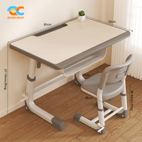 Ensemble de mobilier scolaire robuste à levage manuel de 80 cm, directement du fabricant – Bureau et chaise ergonomiques réglables pour salles de classe