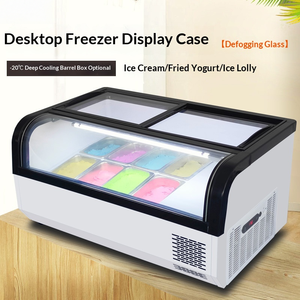 Congelatore da banco a raffreddamento diretto con vetro antiappannamento e luci LED, ideale per l'esposizione su tavolo di dessert surgelati e gelati - Product Image 2
