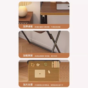Foldable Computer Desk Wood Surface Modern Simple Design Student Home Office Bedroom Bedside Table - Product Image 3