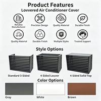 Couverture de climatiseur à pompe à chaleur en aluminium sur mesure, étanche, à 3 ou 4 côtés, avec découpe laser, à persiennes