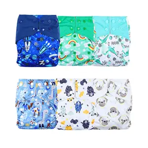 Famicheer New Design Baby Bamboo Accessories Fitted Gauze Cloth Diaper With Various Patterns Best Reusable Cloth Diapers