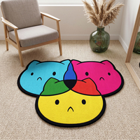 Tapis personnalisé en forme d'anime, tapis moelleux et doux, paillasson de dessin animé chat, tapis de sol personnalisé pour salon