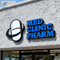 Letrero LED Exterior con Iluminación Frontal y Carcasa Metálica, Letrero Luminoso LED Impermeable para Edificios, Centros Comerciales y Restaurantes