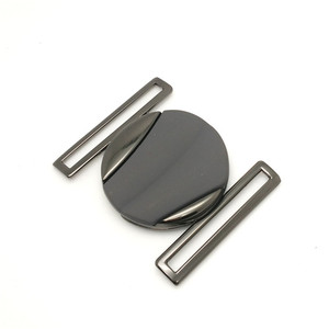 Hebilla de junta de Metal de pistola redonda personalizada de aleación de Zinc de 50mm de tamaño interno de alta calidad para ropa de mujer - Product Image 2