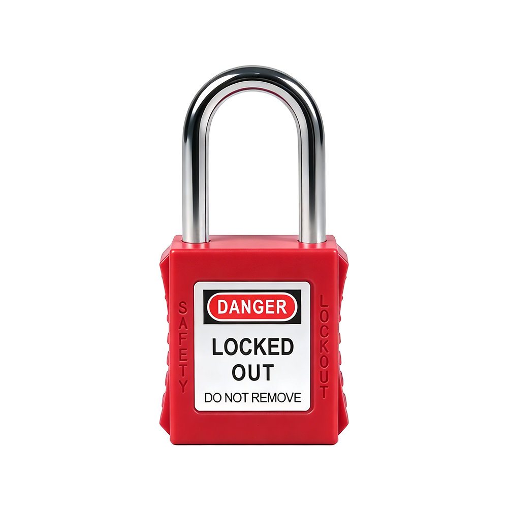 38mm Safety Padlock LOTO Lockout Nylon ABS Plastic Body Steel Shackle Keyed Differently Industrial Electrical Lock CE · image 3