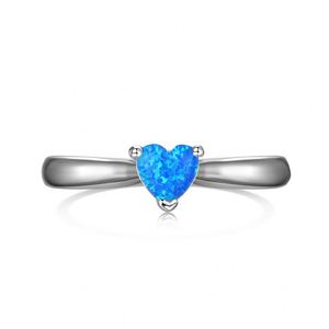 Bijoux fins personnalisés Dylam pour femmes, hypoallergéniques, argent sterling 925 plaqué rhodium, anneaux en forme de cœur avec pierres - Product Image 1