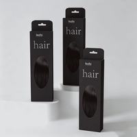 Boîte d'emballage personnalisée pour extensions de cheveux avec logo, boîte en carton mignonne pour extensions de cheveux avec crochets, boîte à accessoires capillaires bon marché